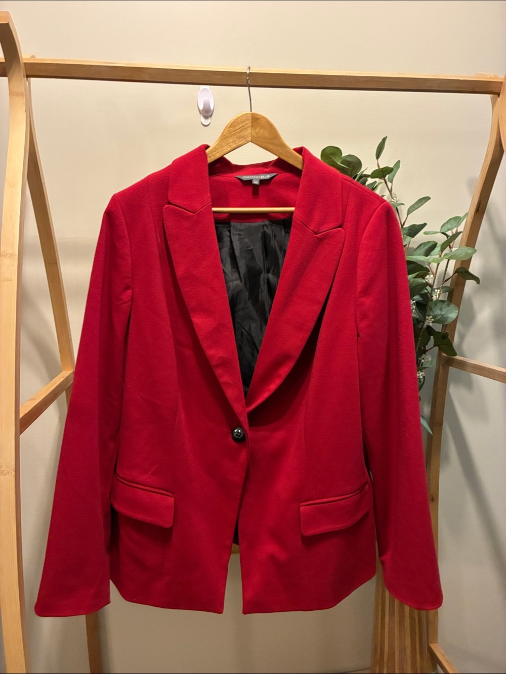 Addition Elle Red Single-Button Blazer